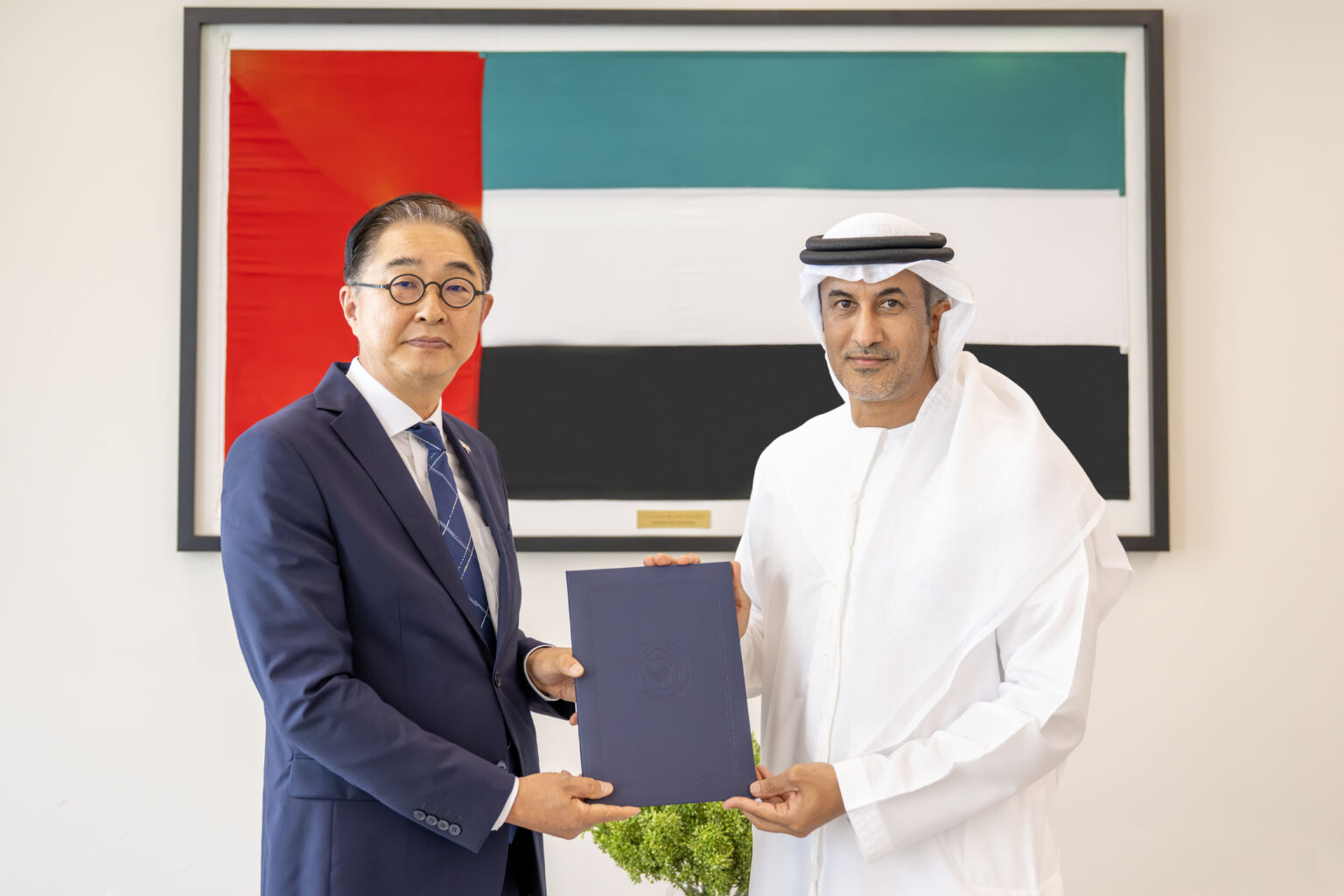 Saeed Al Hajeri receives credentials copy from Ambassador of Republic of Korea to UAE