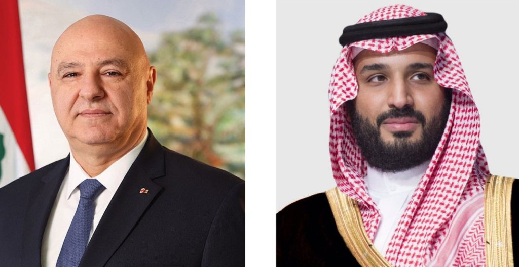 ولي العهد يتلقى اتصالًا هاتفيًا من الرئيس اللبناني