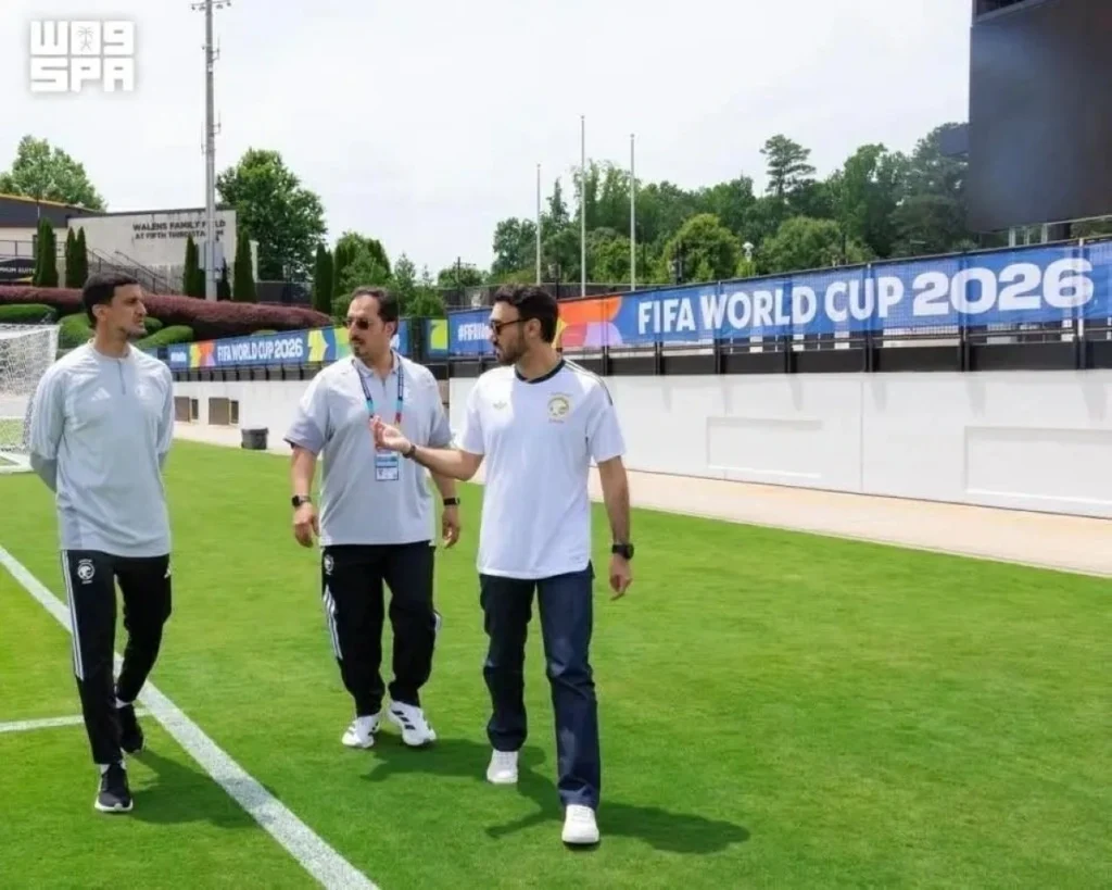 Sports Minister attends Saudi Team’s final training ahead of Spain match
