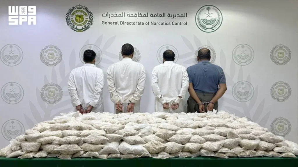 4 people arrested for smuggling 1.4 million amphetamine pills hidden inside rock crusher