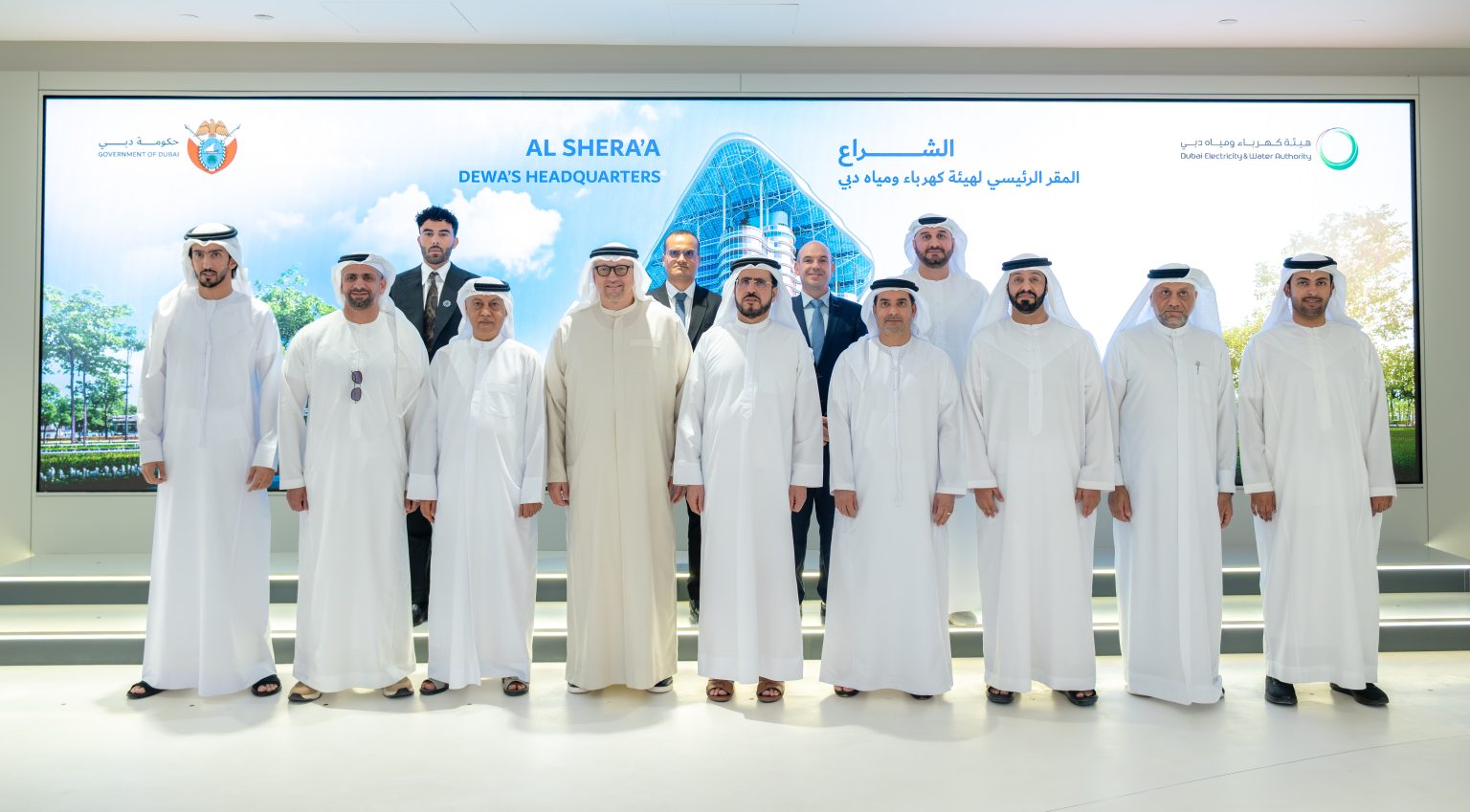 Masdar delegation visits Al Shera’a, world’s tallest, largest, smartest net-positive government building