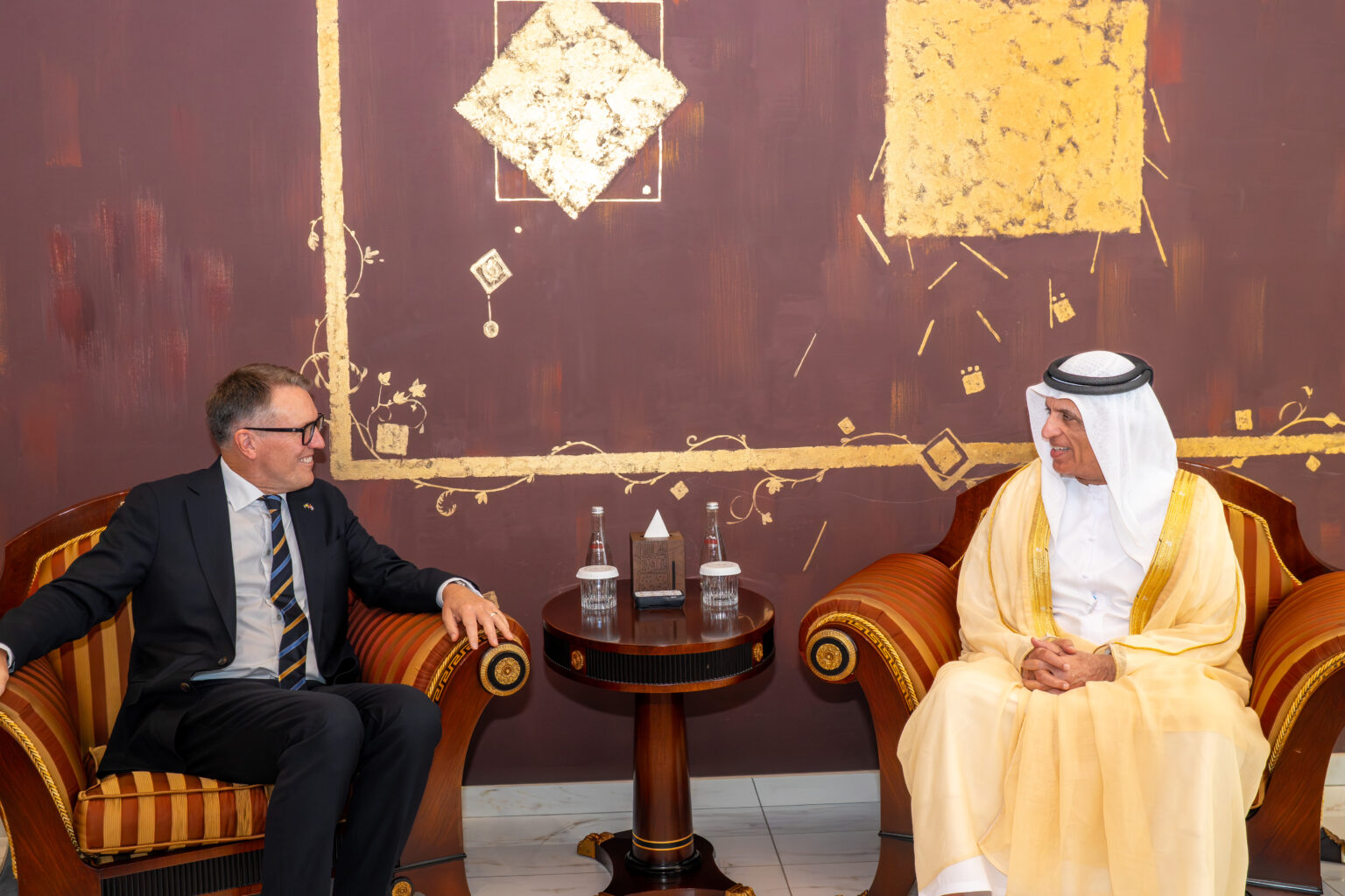 Saud bin Saqr receives Swedish Ambassador