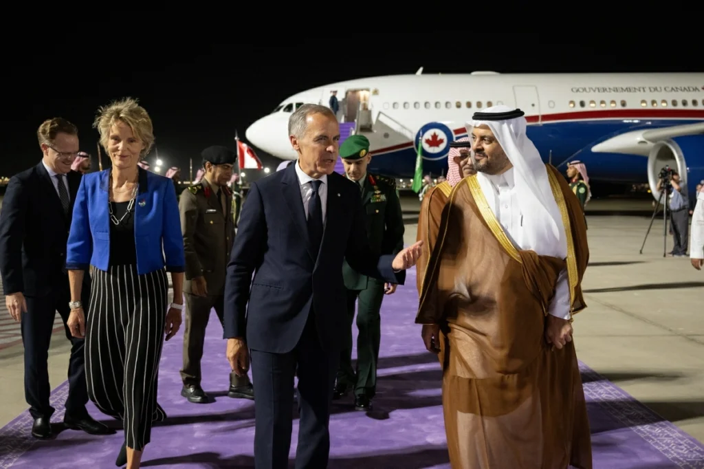 Canadian Prime Minister Mark Carney arrives in Saudi Arabia