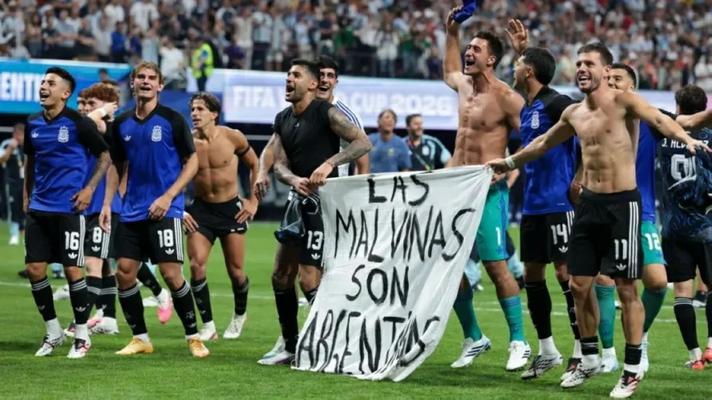 Argentina risks action after waving Falklands banner after World Cup semifinal win