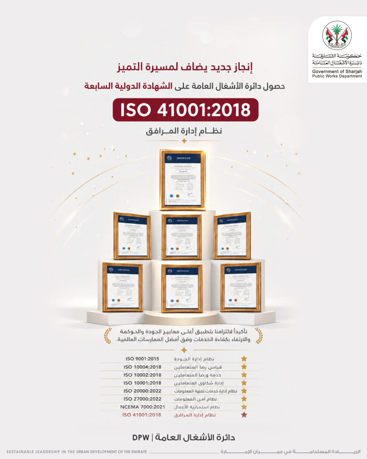 "أشغال الشارقة" تعتمد أساليب متطورة لتعزيز إدارة الأصول والتخطيط والصيانة