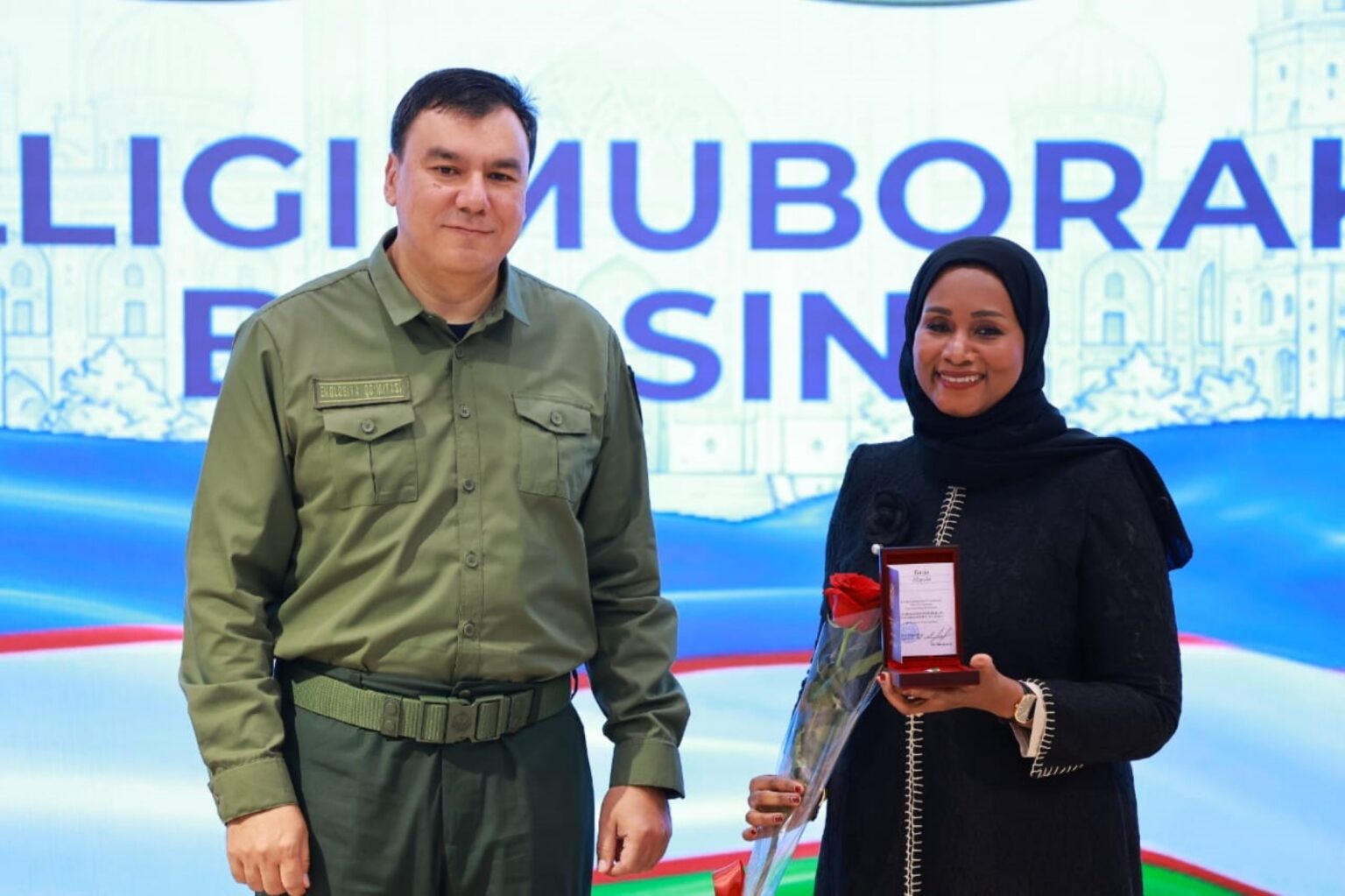Government of Uzbekistan awards Dr. Tarifa Alzaabi 35th Independence Anniversary Badge of Honour