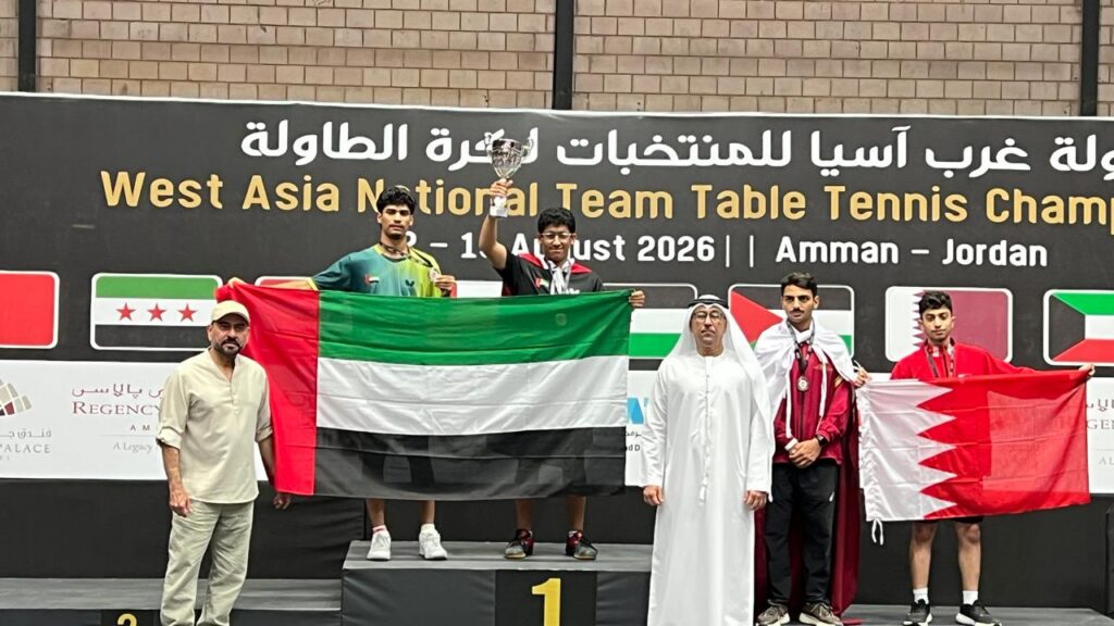 7 ميداليات ملونة حصاد منتخب كرة الطاولة في بطولة غرب آسيا بالأردن