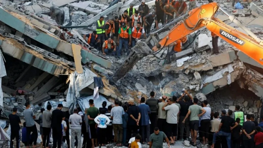 At least 20 killed after war-damaged Gaza building caves in