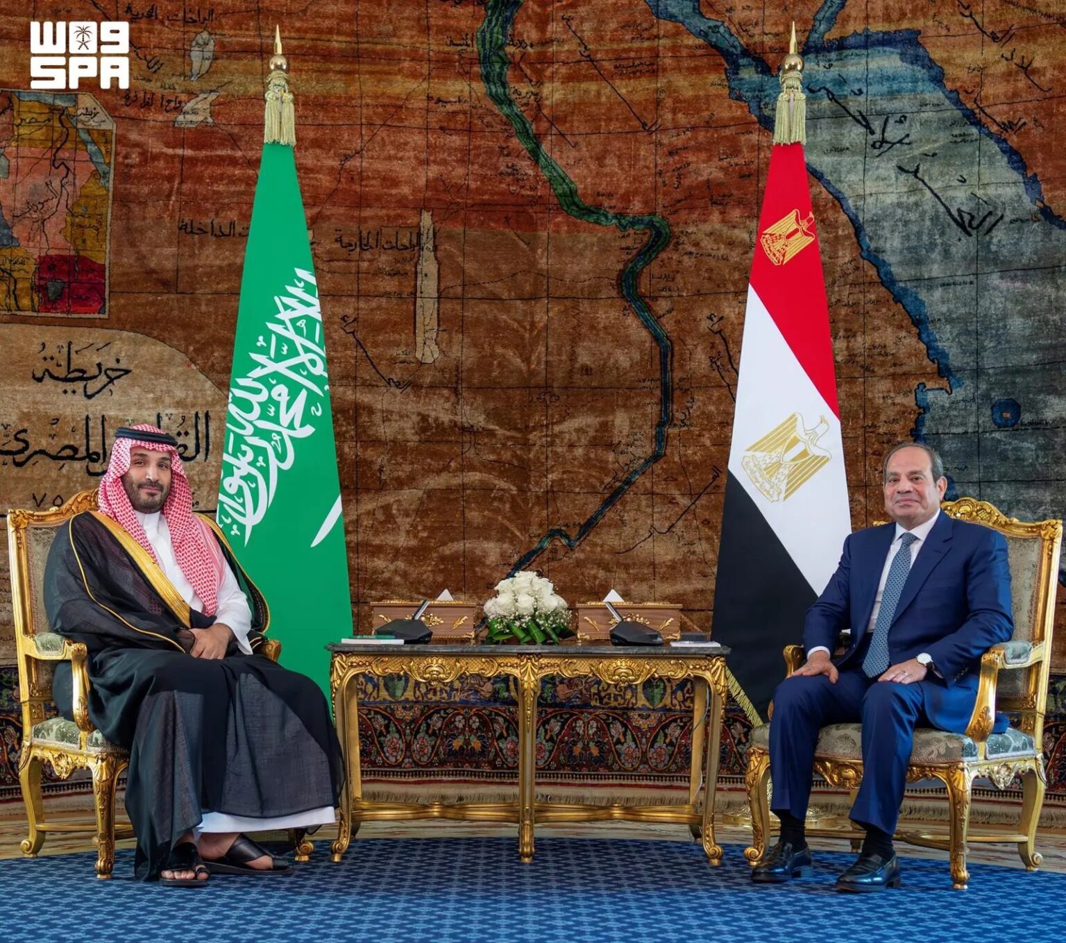 HRH the Crown Prince, Egyptian President Hold Bilateral Meeting, Expanded Talks