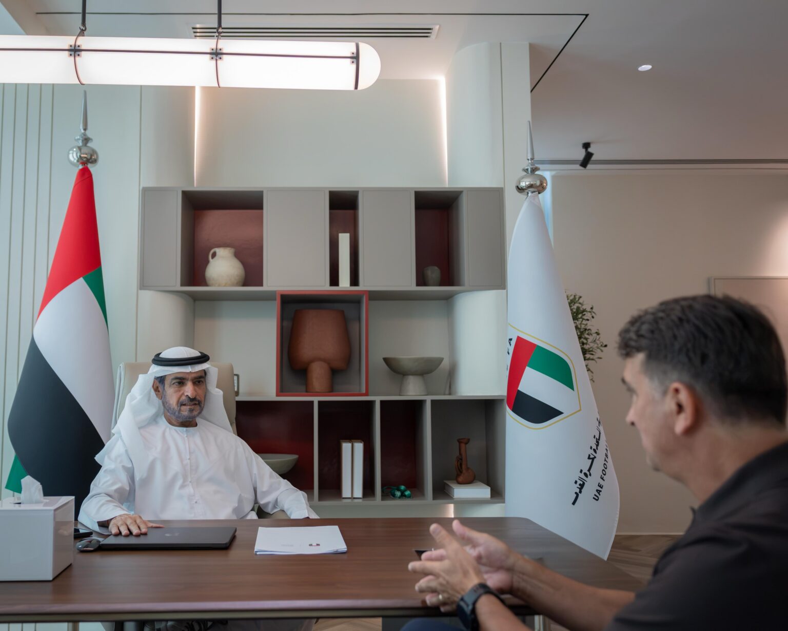 Hamdan bin Mubarak meets national team coach