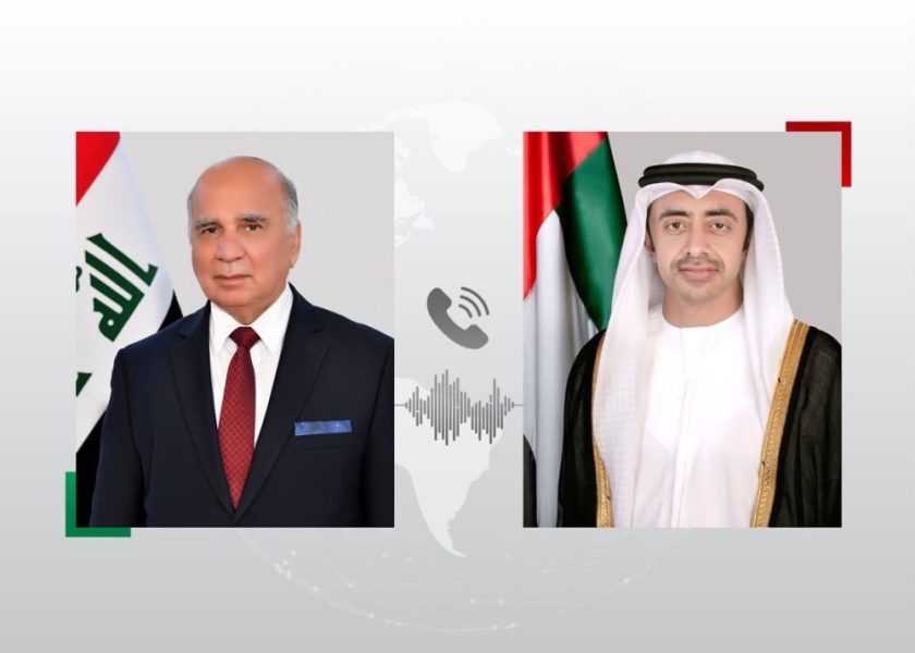 عبدالله بن زايد ونائب رئيس الوزراء وزير الخارجية العراقي يبحثان هاتفيا العلاقات الأخوية والتطورات الإقليمية
