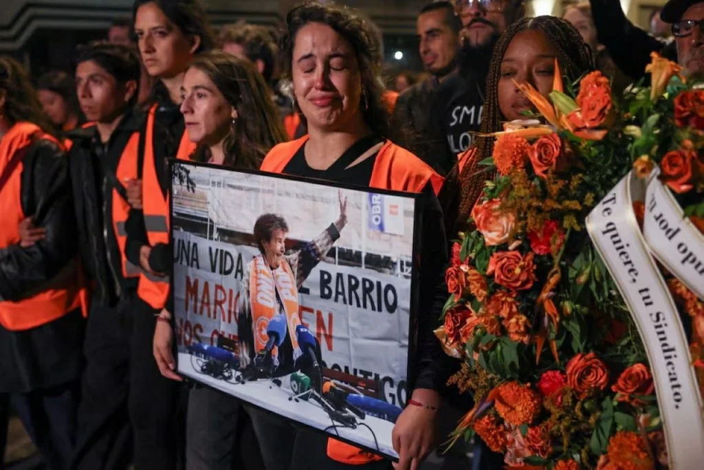 Thousands march in Madrid to mourn pensioner whose eviction sparked housing protests