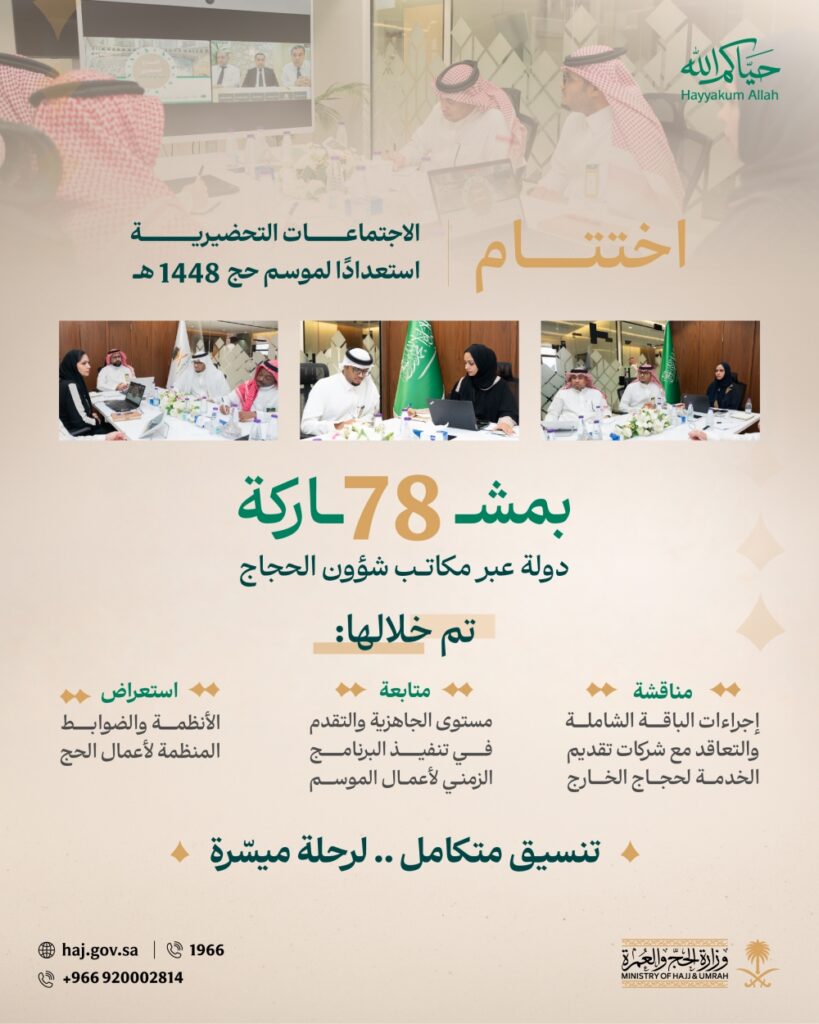 "الحج والعمرة" تنهي اجتماعاتها التحضيرية مع مكاتب شؤون الحجاج في 78 دولة