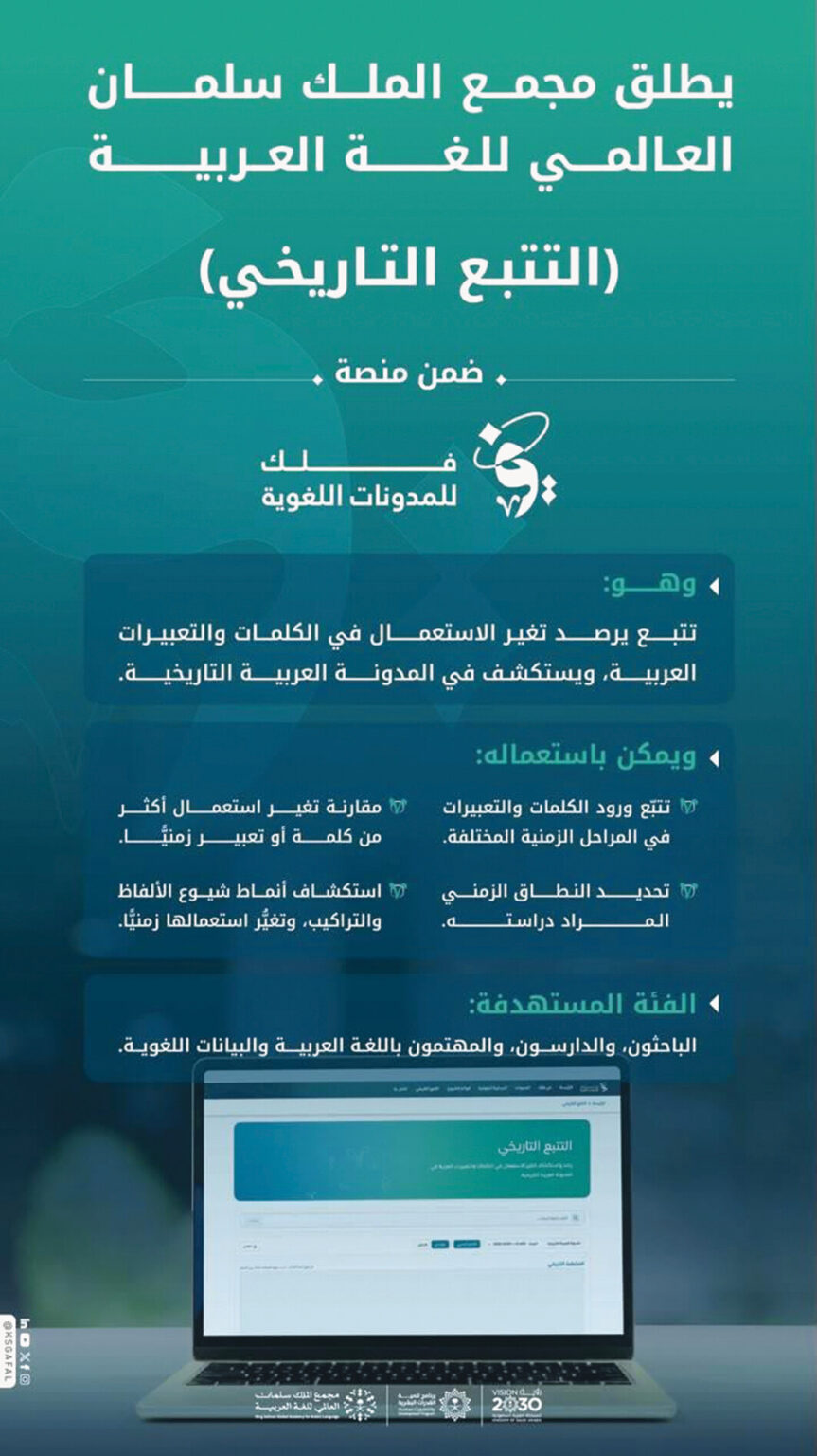 مجمع الملك سلمان يطلق أداة «التتبع التاريخي»