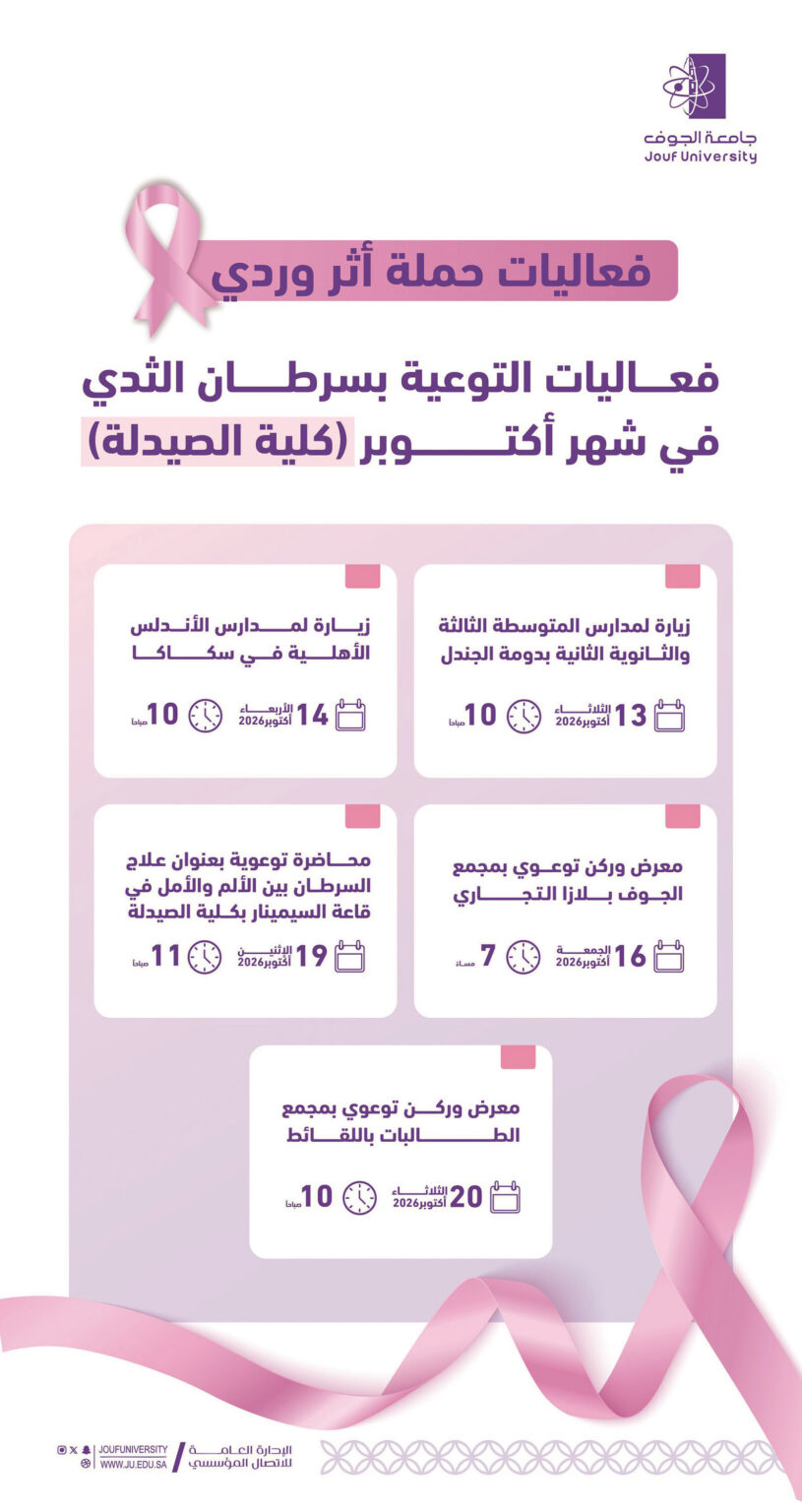 جامعة الجوف تطلق "أثر وردي"