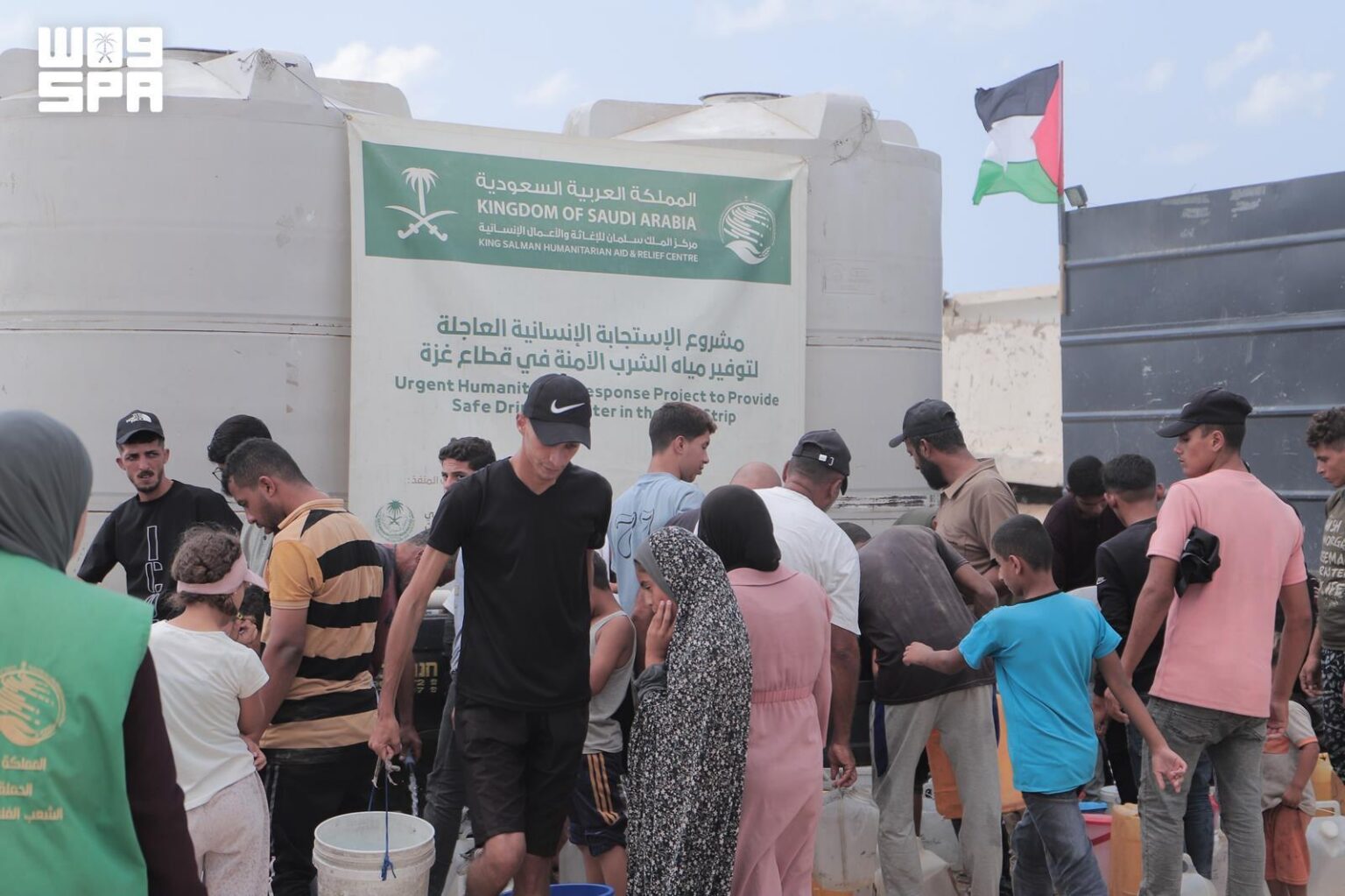 KSrelief Pumps 500,000 Liters of Potable Water Across Gaza Strip